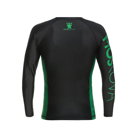 MOSKOVA TRAINING  RASHGUARD  BLACK/GREEN - LONG SLEEVES