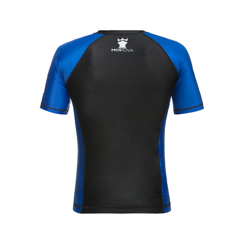 MOSKOVA BJJ RANKED RASHGUARD  BLACK/BLUE - SHORT SLEEVE