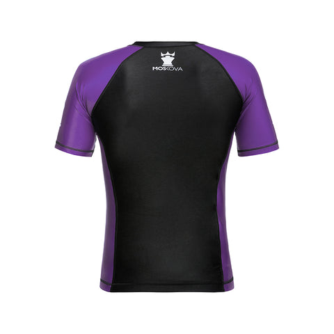 MOSKOVA BJJ RANKED RASHGUARD  BLACK/PURPLE - SHORT SLEEVE